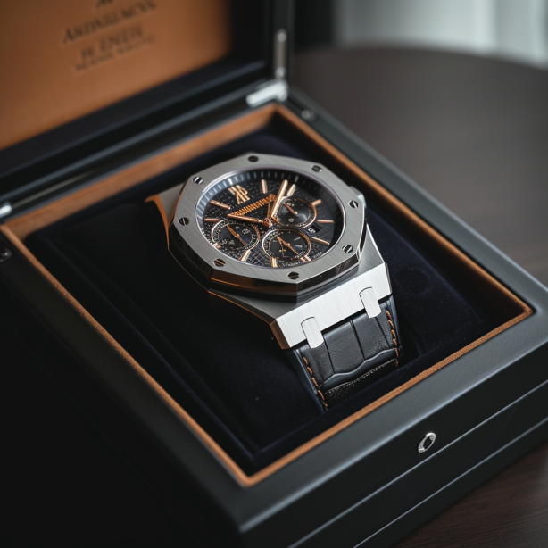 Uhr in einer Box im Luxus